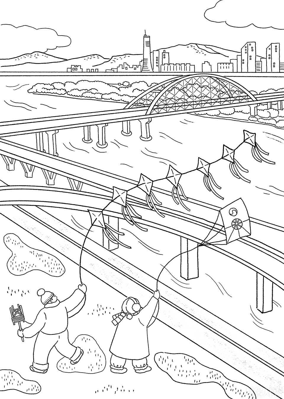 서울을 색칠하자 무채색본